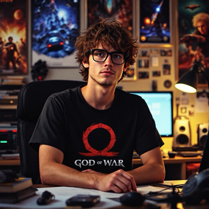CAMISETA ALGODÃO GAMER KRATOS DEUS DA GUERRA GOW MASCULINA PREMIUM UNISSEX MITOLOGIA NÓRDICA PS PLAY