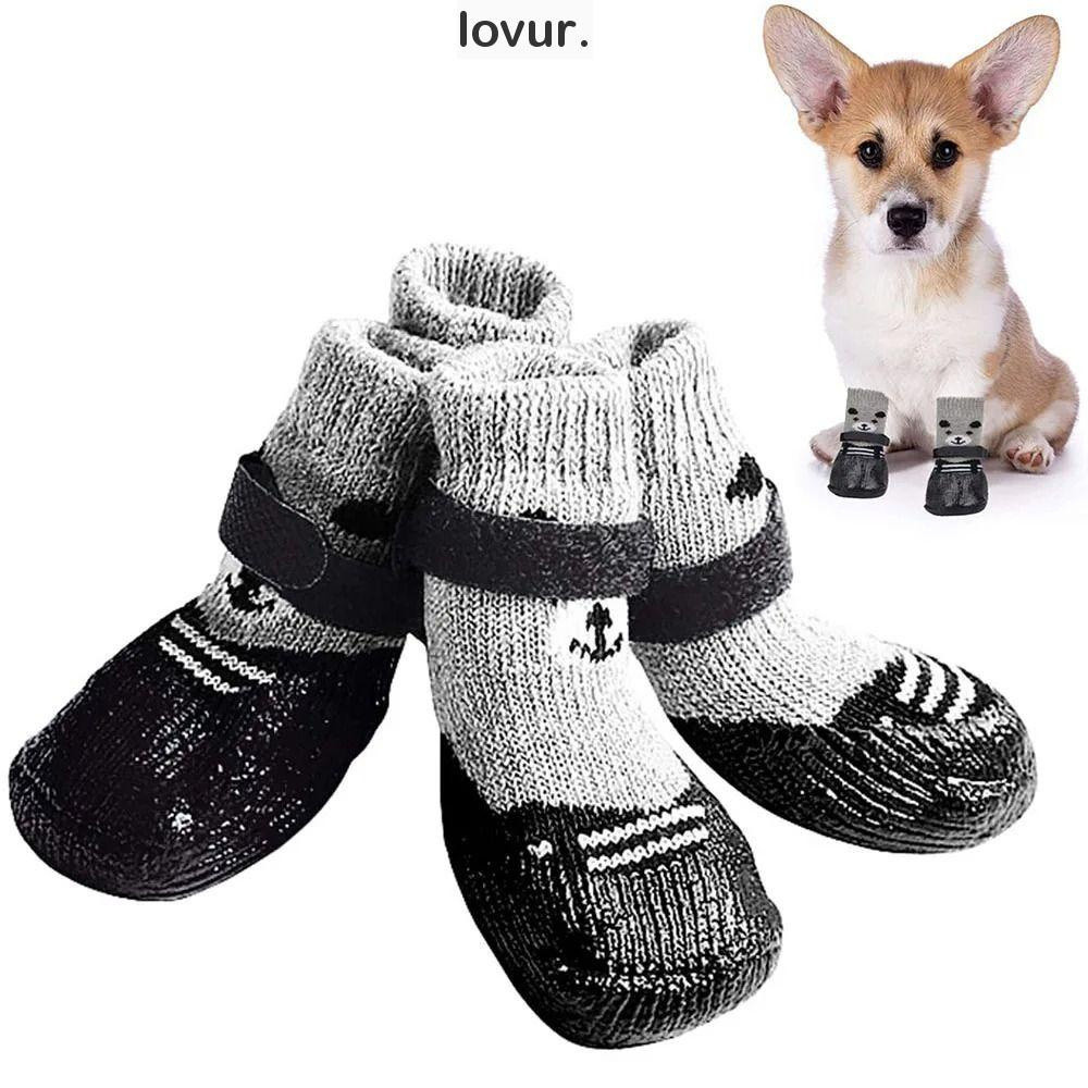 LOVUR Botas Para Animais De Estimação , Meias , De Chuva E Neve Impermeáveis De Borracha Cães Gatos , Antiderrapantes