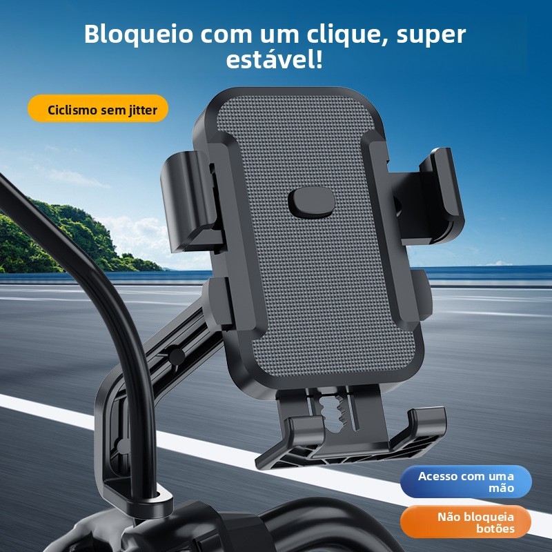 Novo suporte para celular para motocicletas elétricas e bicicletas elétricas, suporte de navegação à prova de choque par