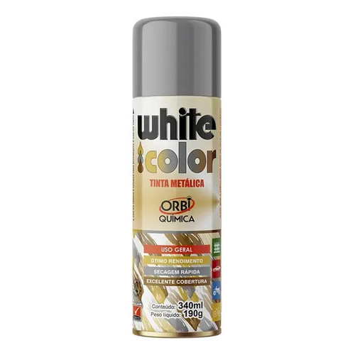 Tinta Spray Prata Orbi Rodas Carro Moto Calotas Metal 340ml Prata Metálica