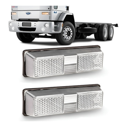 Par Lanterna Lateral Estribo Caminhão Ford Cargo - Cristal