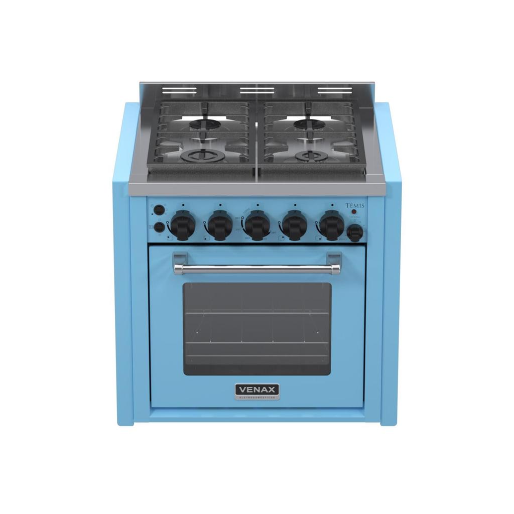 Fogao a Gas de Embutir 4 Bocas Venax Temis Azul