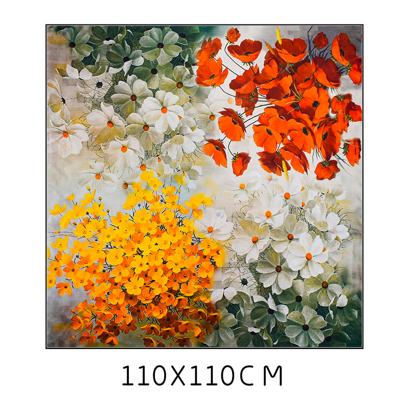 Regent cetim verificado Sang flor lenço de seda feminino xale imitação de seda grande lenço quadrado 110*110cm