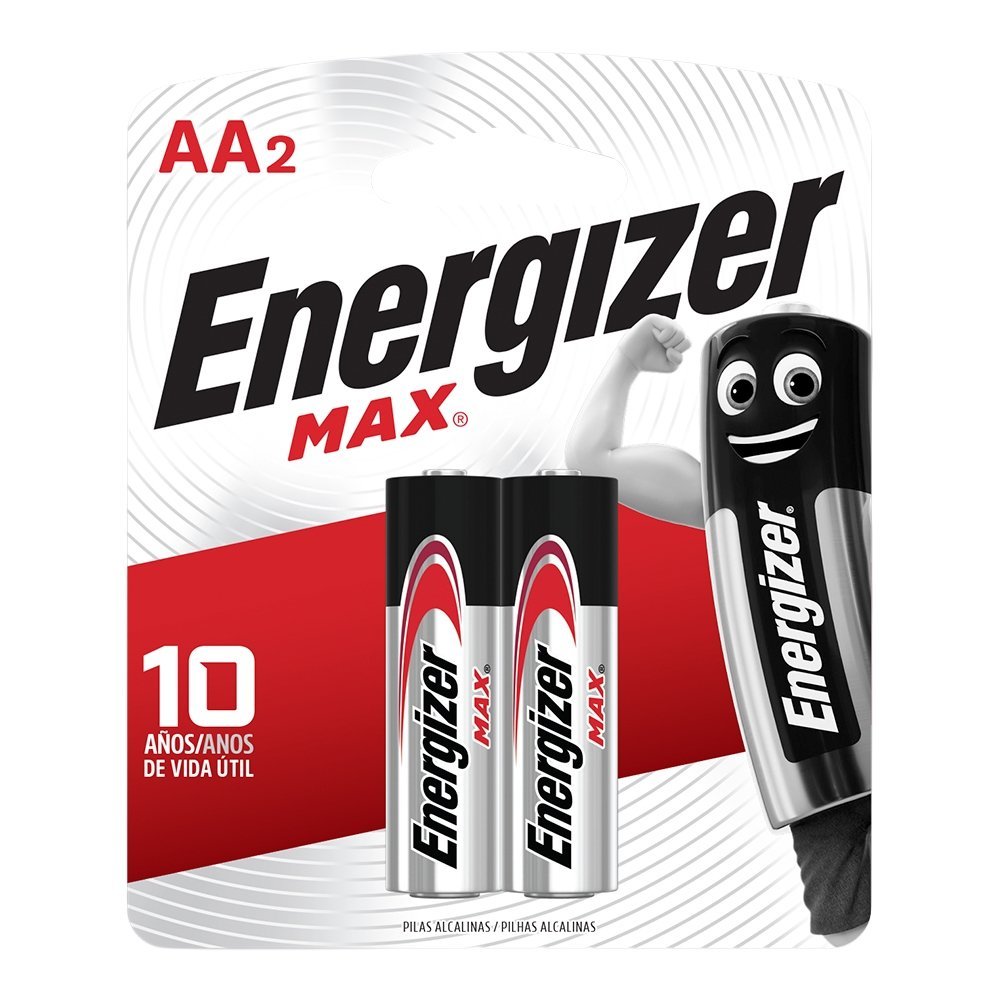 Pilha Energizer Alcalina Max AA - Embalagem com 2 Unidades