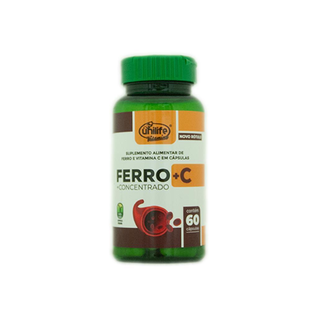 Ferro com Vitamina C 500mg 60 Cápsulas - Unilife