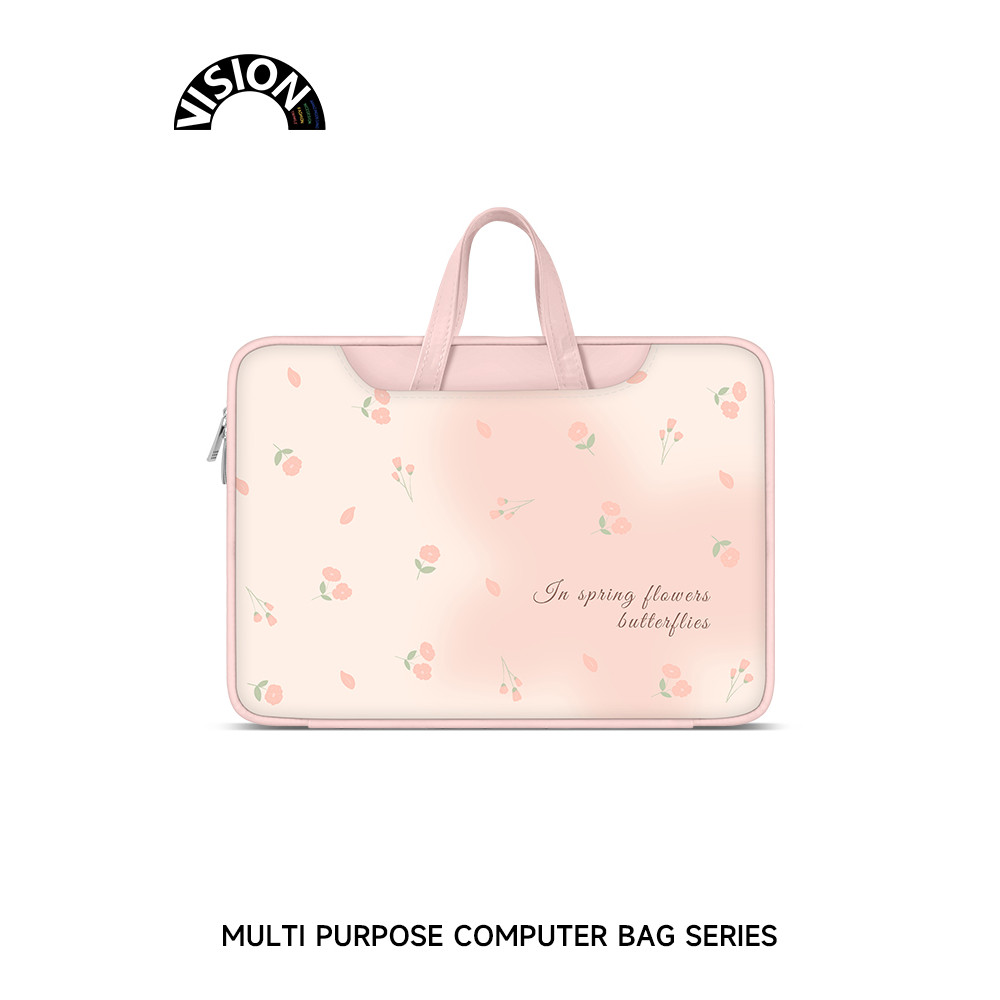 Bolsa para Laptop Floral pequena rosa VISION portátil adequada para Apple macbook 15: 20 cm Shin-Chan air13.3 Huawei mat