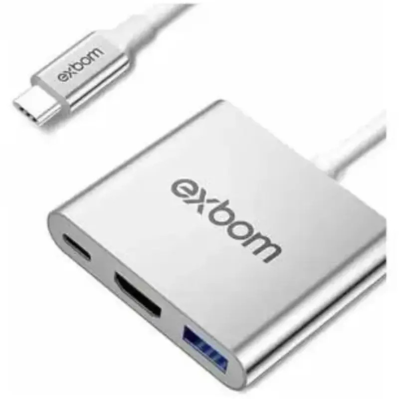 ADAPTADOR DE VIDEO TIPO C PARA HDMI/TIPOC/USB3.0 EXBOM U3V-A3N1/B