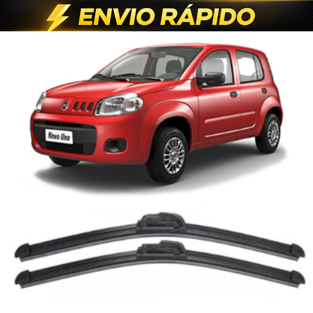 Par de Palhetas para Limpador de Parabrisa Dianteiro Novo Uno Vivace 2011 á 2016
