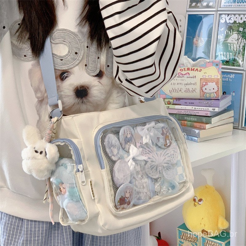 Bolsa Feminina Estilo Universitário, Bolsa Transversal Versátil de Grande Capacidade para Meninas, Bolsa de Ombro Transp