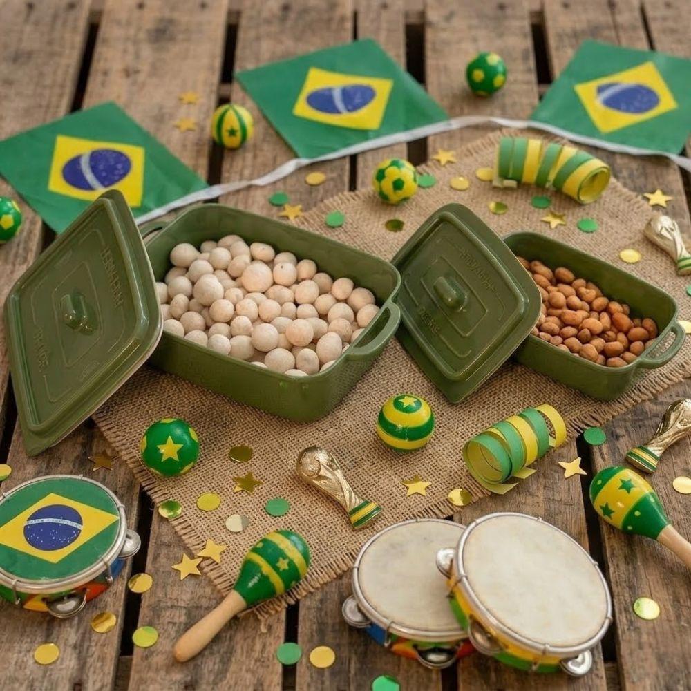 Kit 2 Potes Panelinhas Herméticas Retangulares Verde Mini Caçarola Ramekin Plástico Plasútil