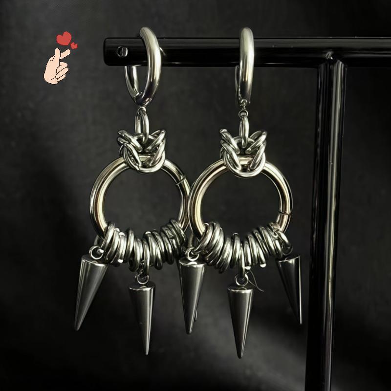 [PEBR] Brincos Com Pontas Estilo Punk Para Mulheres E Homens Pingente De Cone Gótico Y2K Grunge Joias Penduradas Present