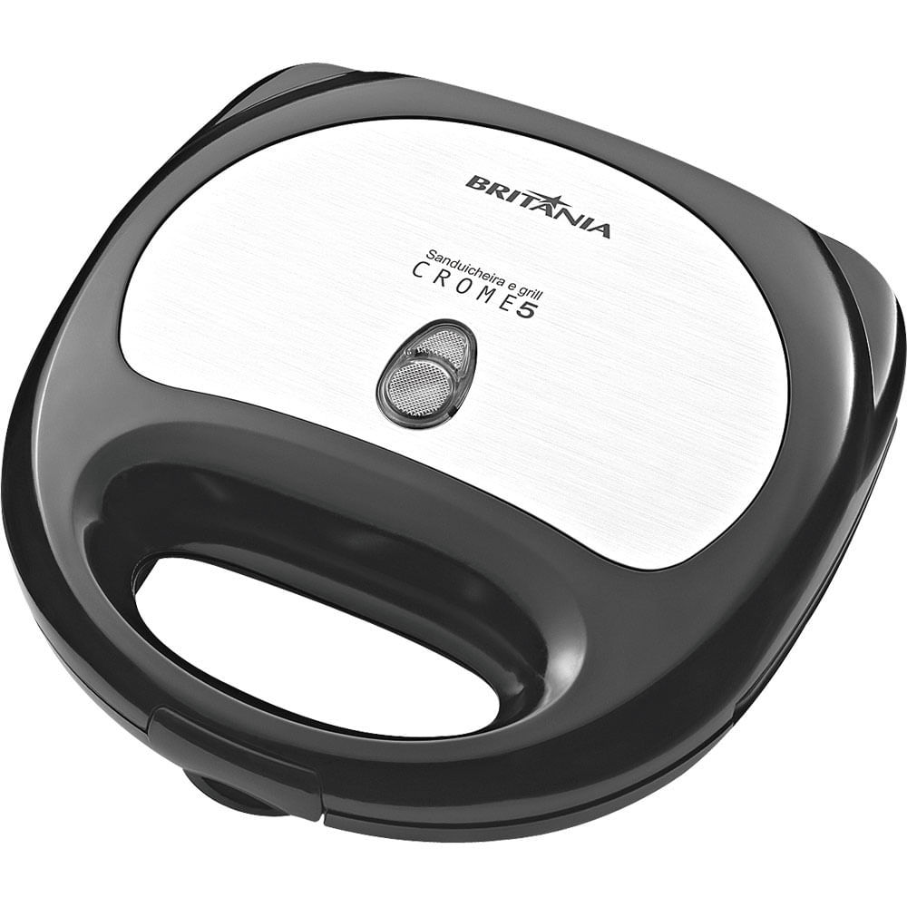 Sanduicheira Grill Britânia Crome 5 Preta/Prata em Oferta na Shopee