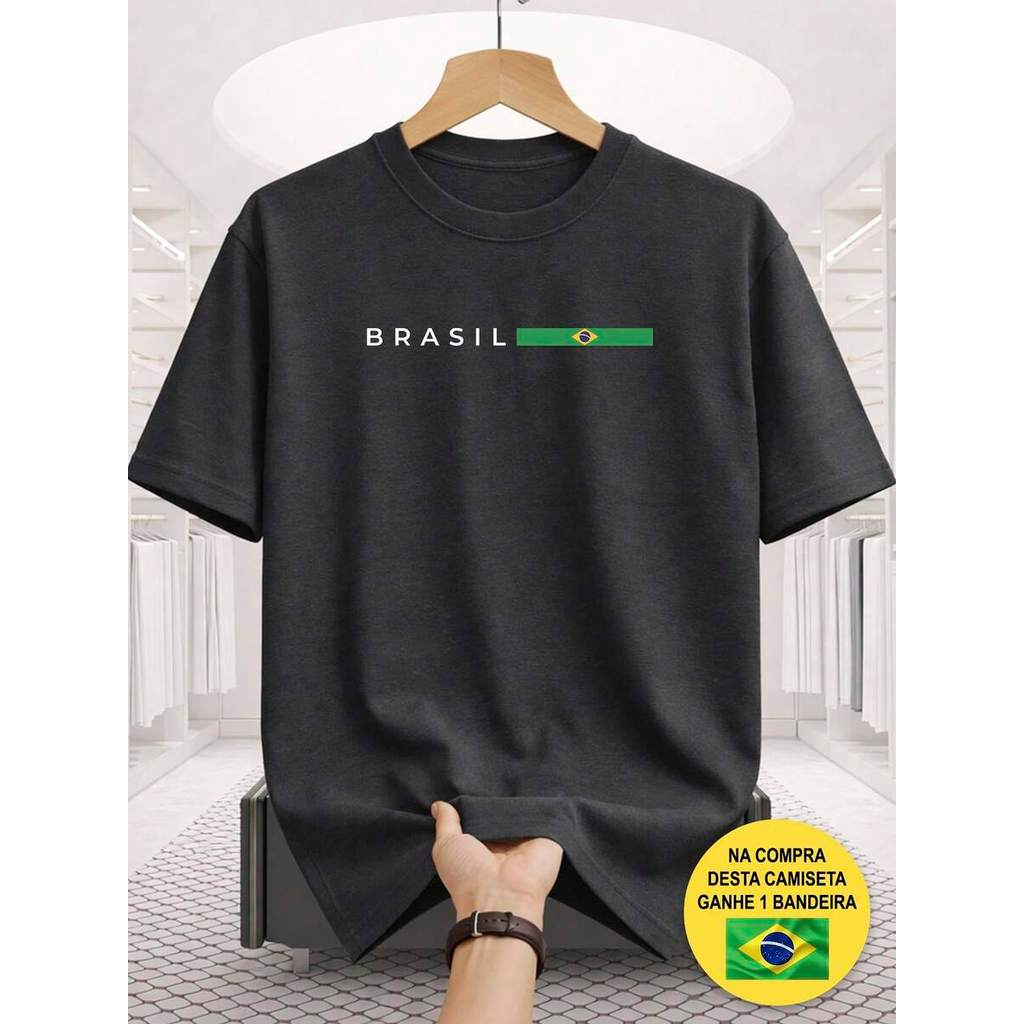 Camiseta Brasil Unissex Bandeira Seleção Brasileira Copa do Mundo Masculina Feminina