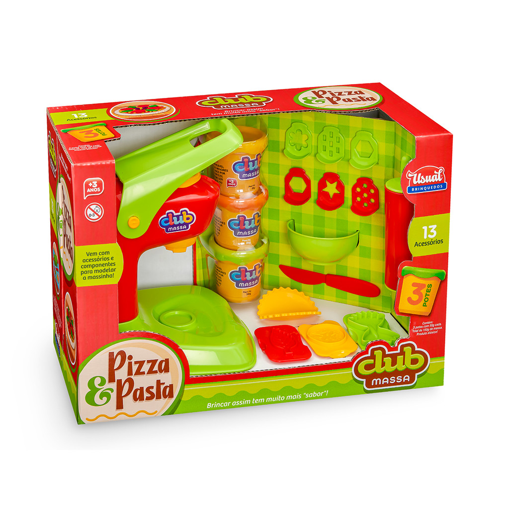 Máquina Massinha De Modelar Kit Pizza E Pasta Club Massa