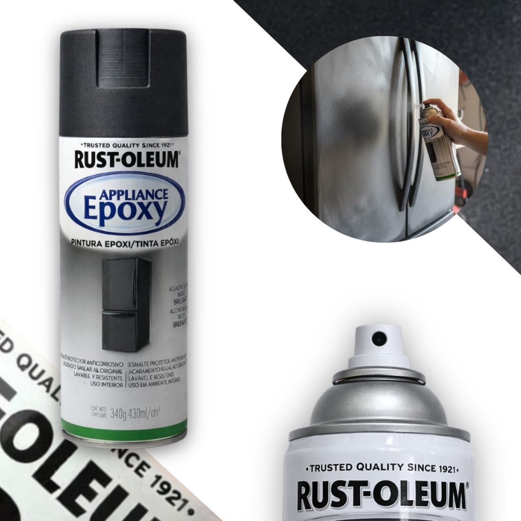 Spray Para Eletrodomésticos Epoxy Aço Inoxidável Preto Brilhante Rust Oleum