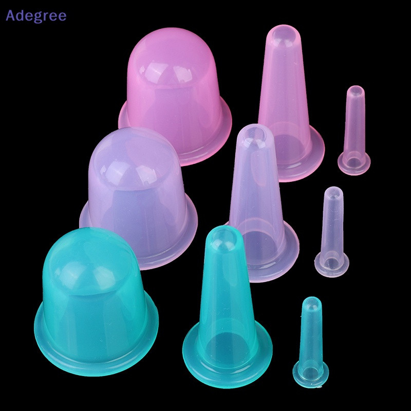Conjunto de 3 peças de ventosas de silicone Adegree para massagem anticelulite, produto novo.