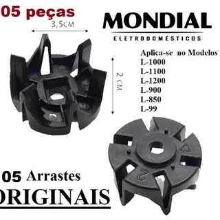Kit 5 Arrastes Para Copo de Liquidificador tipo Original Mondial Turbo L99 / L850 / L900 / L1000