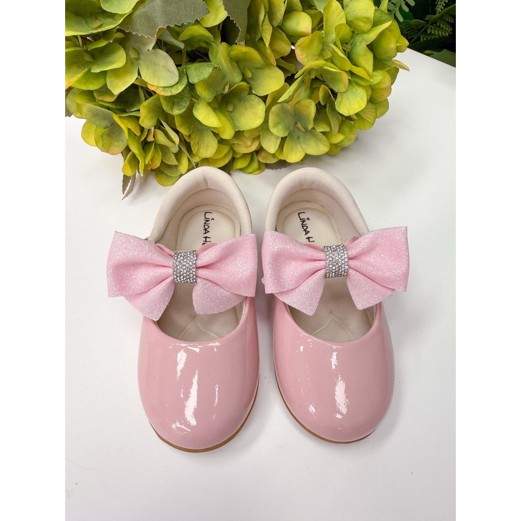 Sapatilha Baby Laço Glitter-  Penelope Rosa