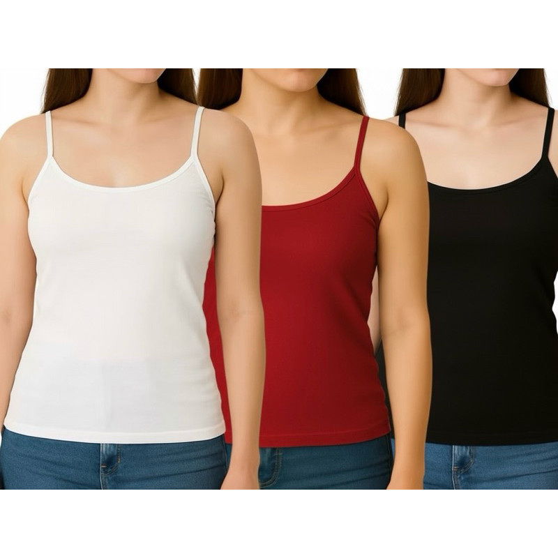 Kit 2 ou 3 blusas regata feminina alça fina em visco | Básica e confortável em Oferta na Shopee