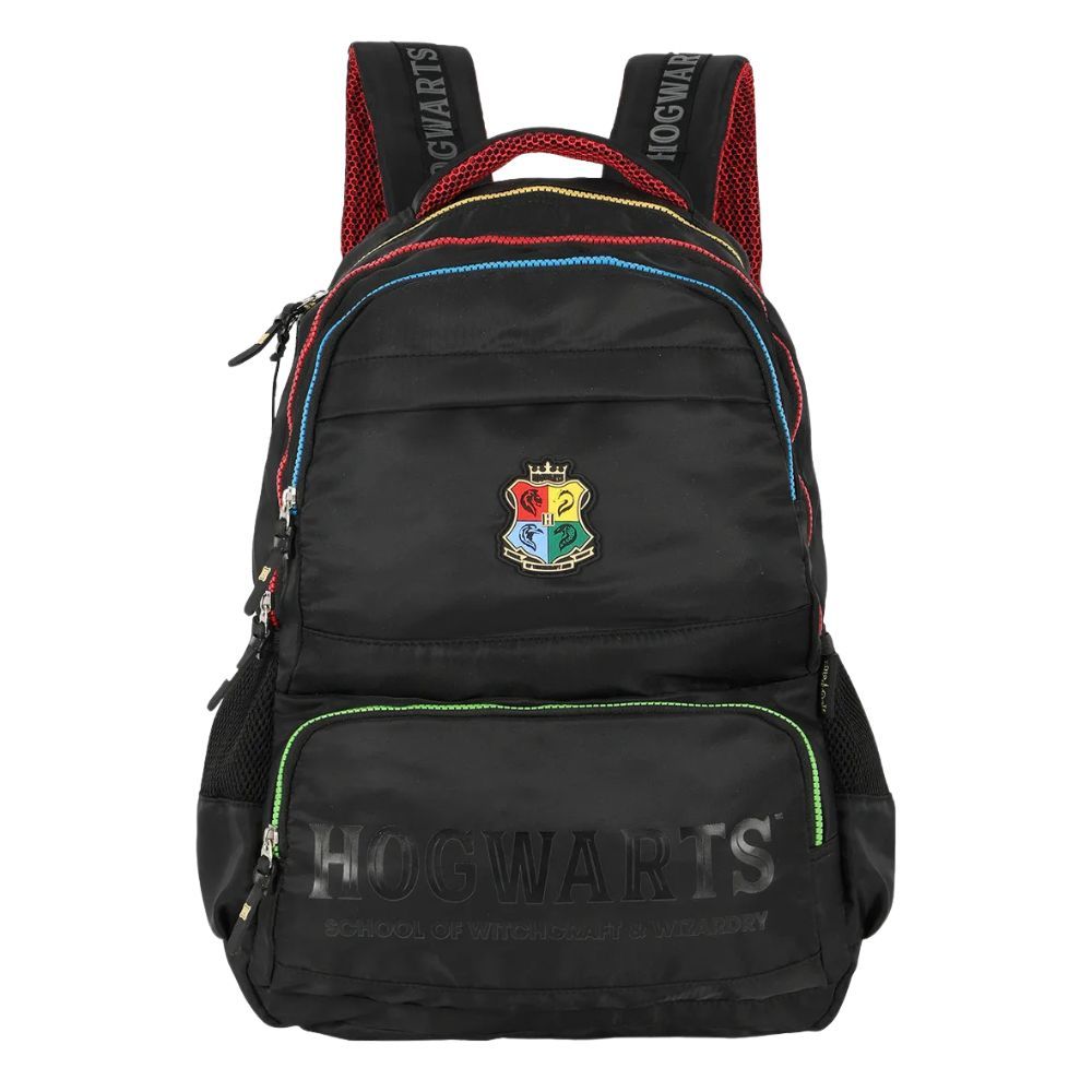 Mochila Escolar Hogwarts Preta Resistente Com Bolsos