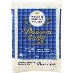 Farinha de Mandioca Primeira Linha Grossa Branca 1kg