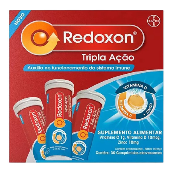 Vitamina C D e Zinco Tripla Ação C/30 Efervescentes Redoxon em Oferta na Shopee