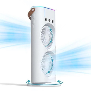 MINI Refrigerador De Ar Ventilador Umidificador Dupla Giratório+rgb Camada Ventilador Climatizador Ar C/ Reservatório em Oferta na Shopee