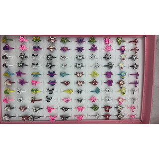 Kit 10/20/30 anel Infantil Menina Ajustável Sortidos anel frutas animais flores anel para criança