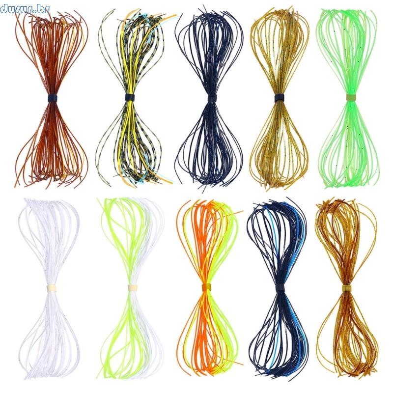 dusur9 Materiais Amarração Mosca Iscas Pesca Saias 10 Pacotes 500 Fios Silicone Gabarito Conjunto Pernas