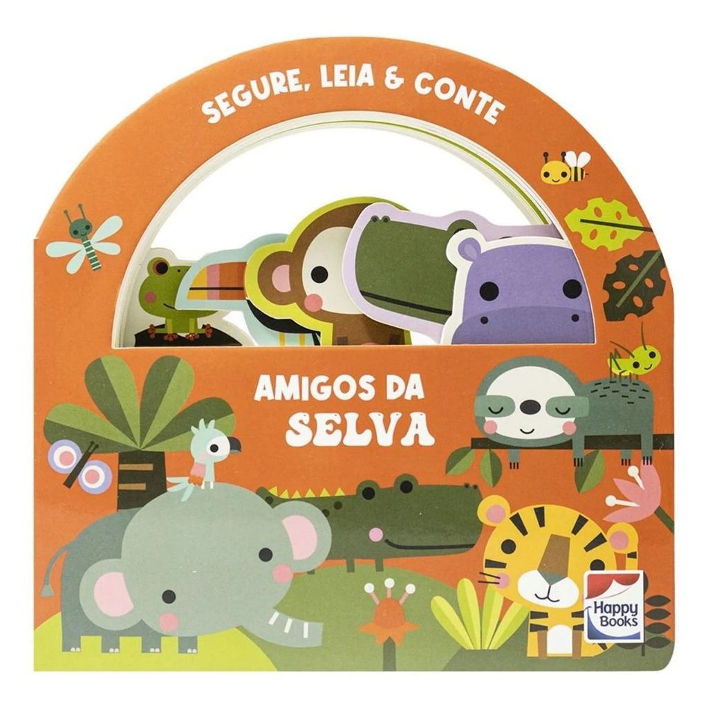 Livro Infantil Segure, Leia & Conte: Amigos da Selva - Happy Books