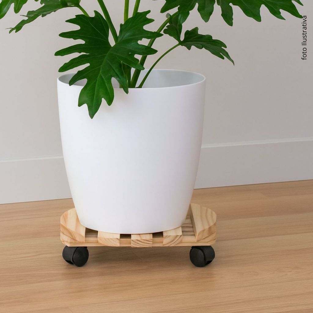 Suporte Botijão Gás Vaso Planta Cozinha Rodinha Madeira multiuso