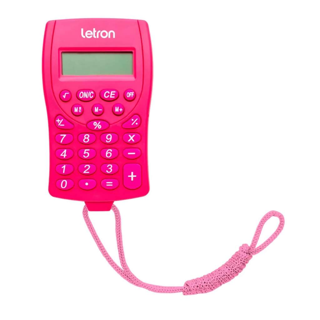 Calculadora 8 Dígitos com Cordão e Bateria Rosa Letron Leonora - 99330