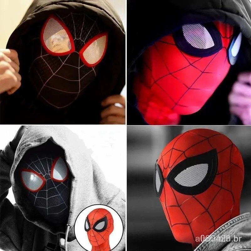 Máscaras de Super-Heróis do Homem-Aranha Miles Morales Peter Parker Cosplay MHIB
