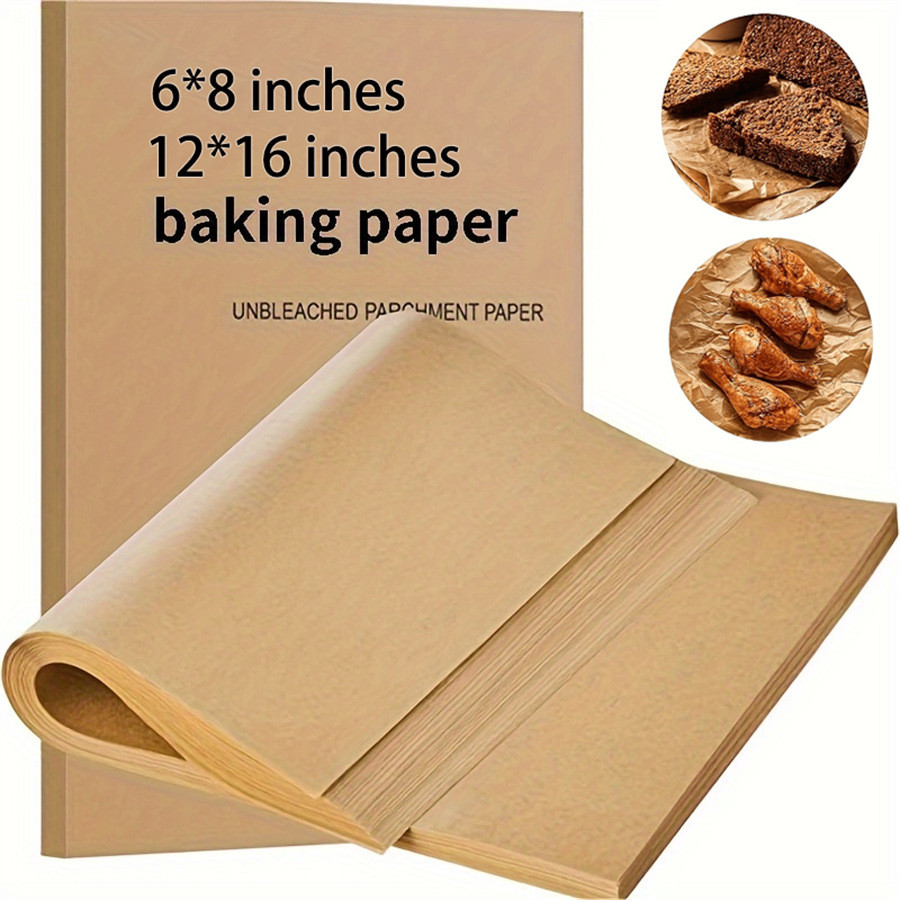 Papel Manteiga Antiaderente para Air Fryer e Forno – Papel Retangular Impermeável para Assar