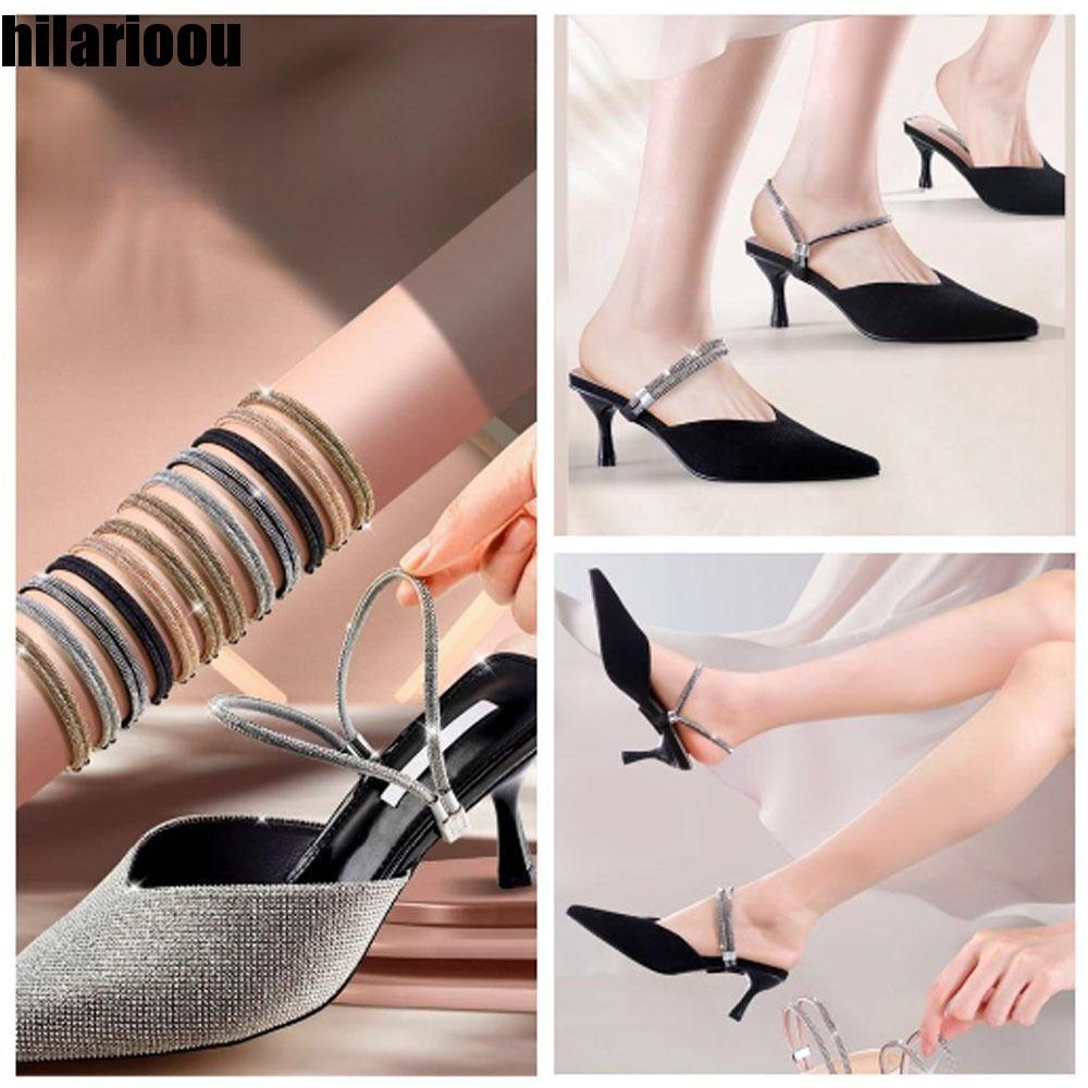 HILARIOOU Cadarços De Salto Alto , Tiras Antiderrapantes De Fixação Elásticas Da Moda , Conforto