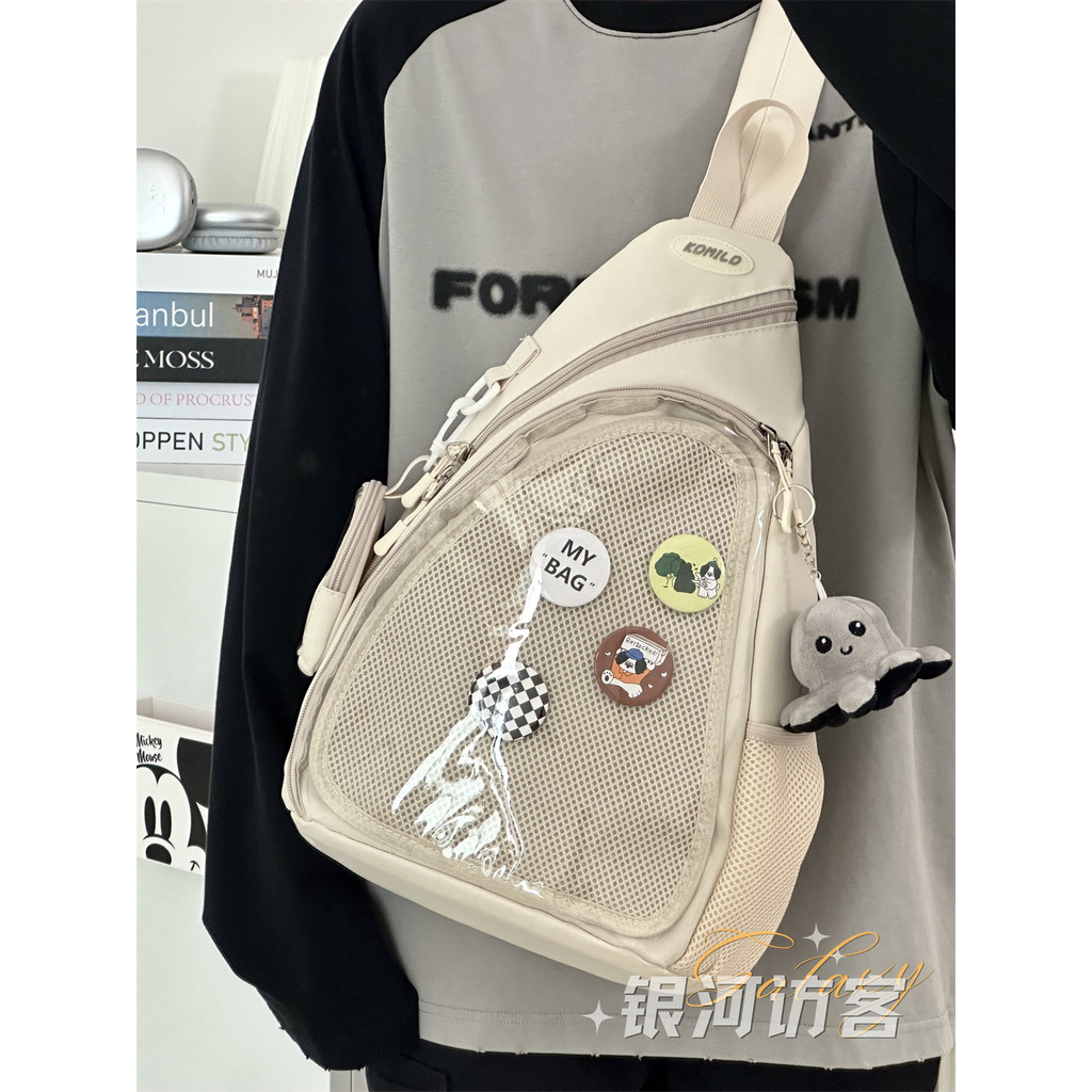 Estilo japonês ins lazer esportes mochila de ombro masculino Street Wear ciclismo ao ar livre Retro grande capacidade Cr