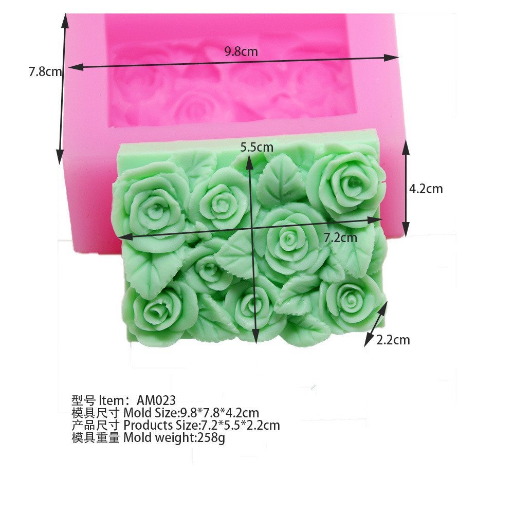 AM023 Molde de Silicone Macio para Sabonete em Forma de Rosa, Molde de Resina, Molde para Sabonete, Presente Criativo pa