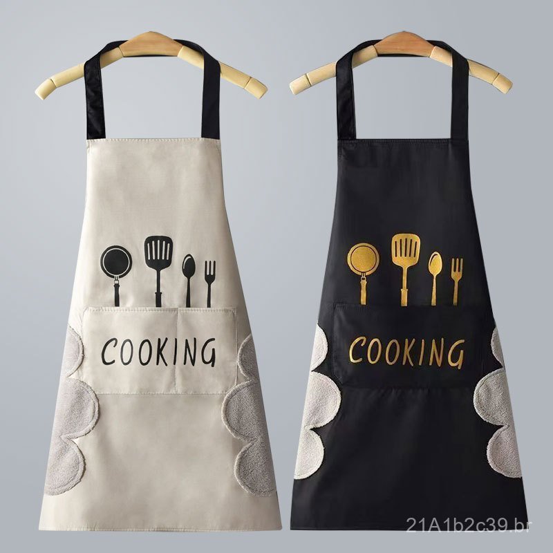 Avental feminino elegante para limpeza das mãos na cozinha de casa, à prova d'água e de óleo, avental de cozinha fofo em