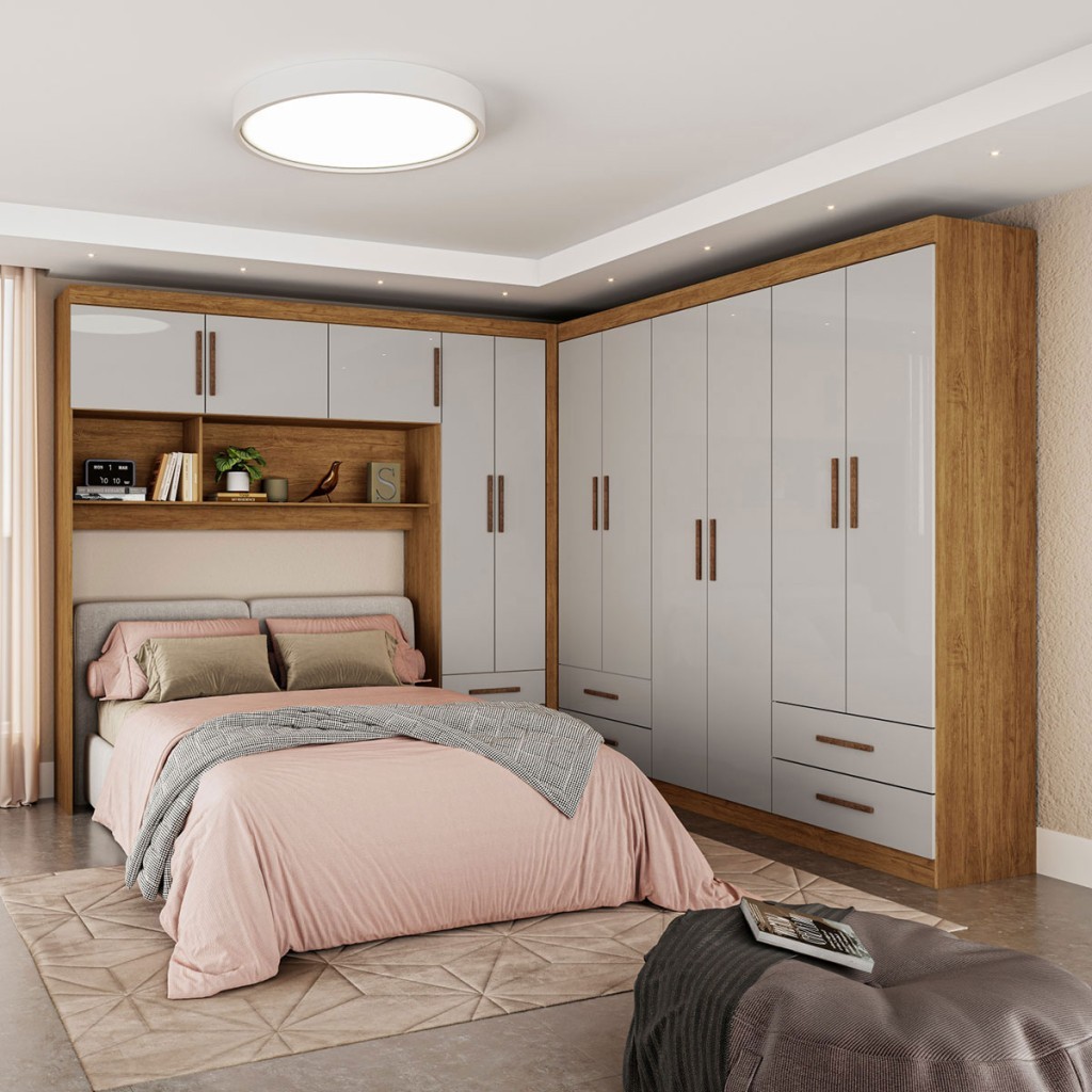 Guarda-Roupa Casal Modulado Eleganza 11 Portas 6 Gavetas - Pnr Móveis