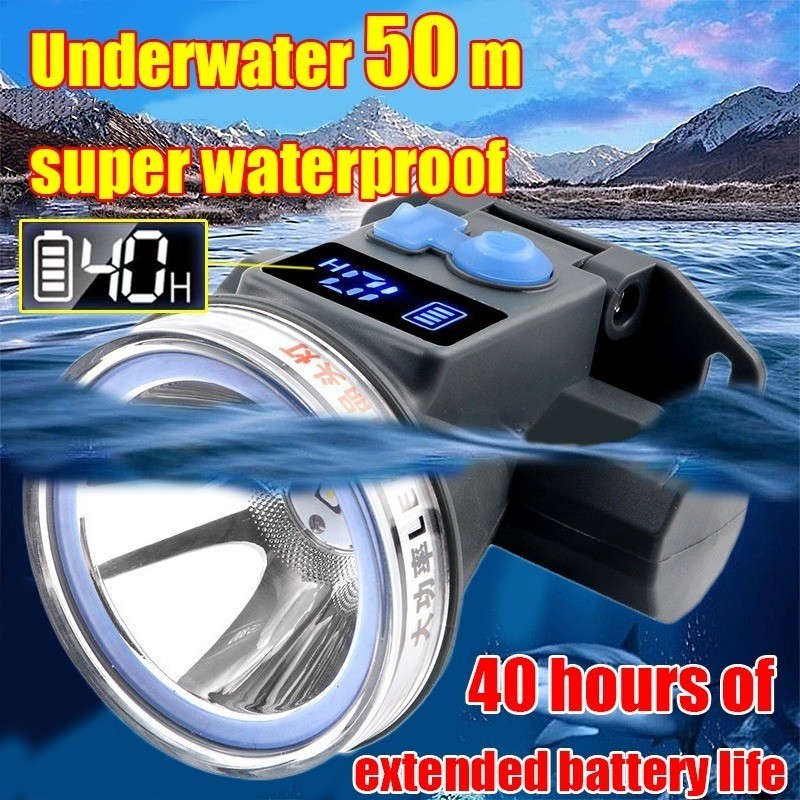 Lanterna De Mergulho Farol De Pesca/Acampamento LED Ao Ar Livre Lâmpada De Cabeça De 3 Modos Recarregável Ângulo Ajustáv