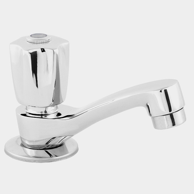 Torneira Lavatorio Banheiro Mesa Metal Bica Baixa C-50  1/4 Volta Bancada