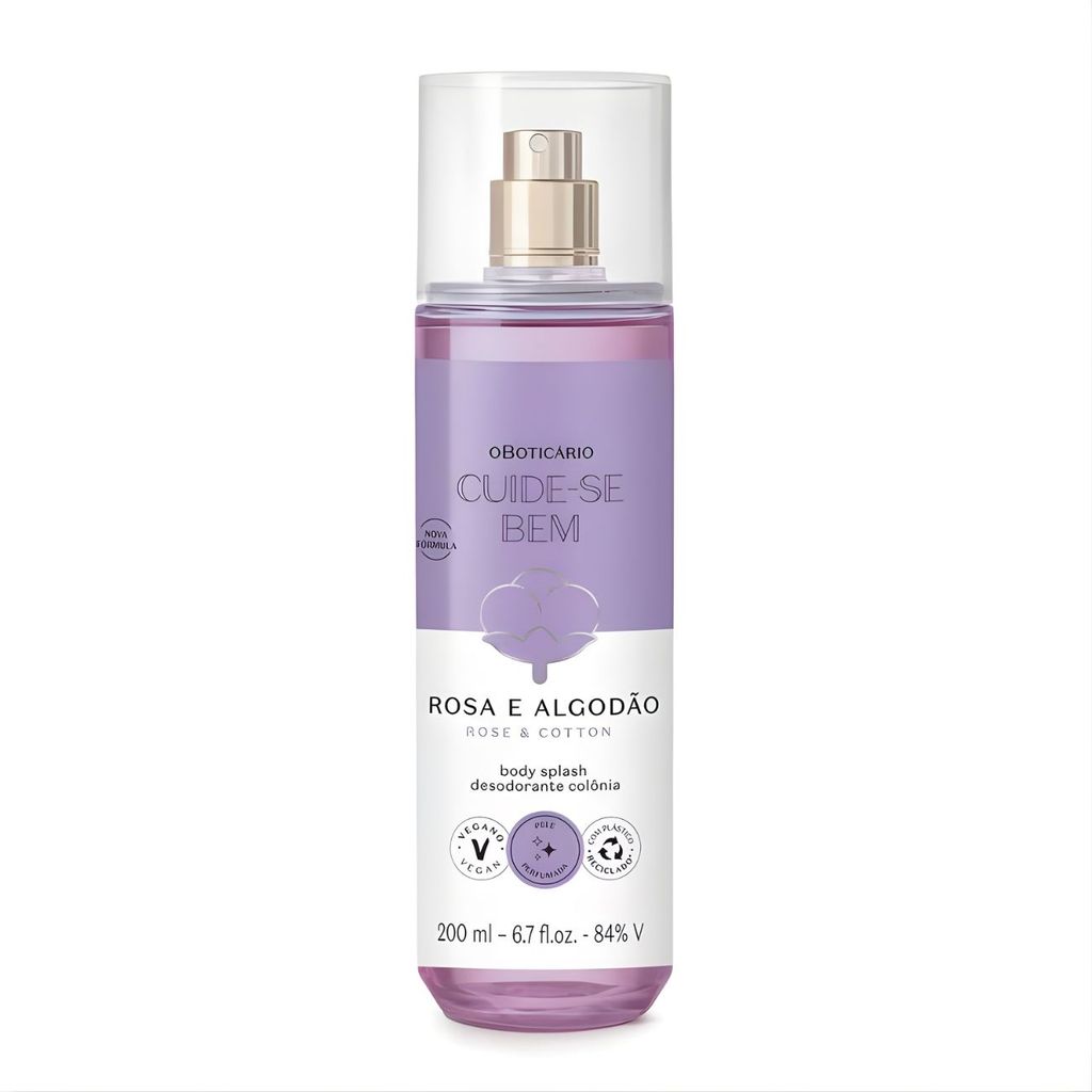 Body Splash Desodorante Colônia Cuide-se Bem Rosa e Algodão 200ml - O Boticário