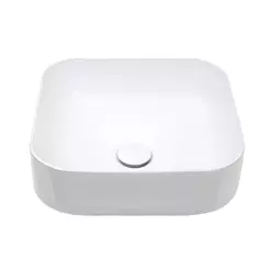 Cuba de Apoio p/ Banheiro Quadrada Louça Cerâmica Lazulita Branco