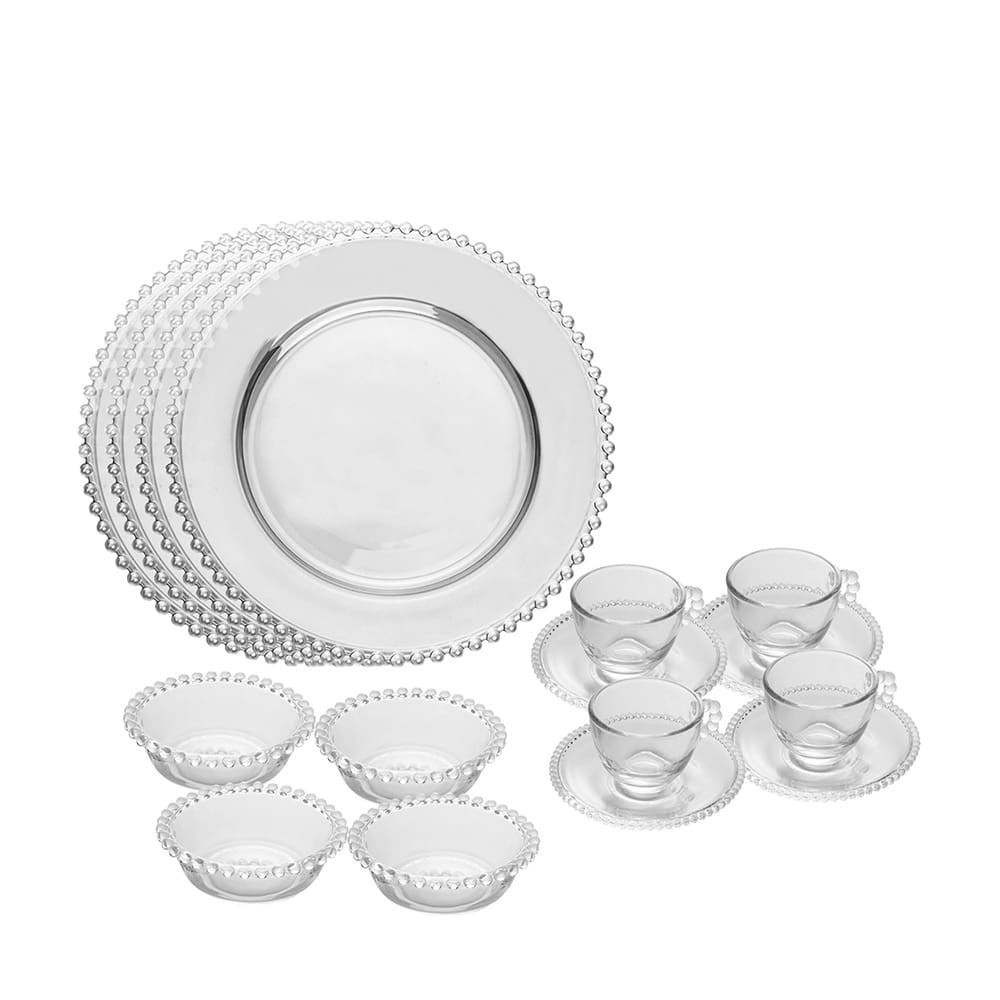 Aparelho de Chá 16 Peas Wolff Pearl em Cristal Ecolgico