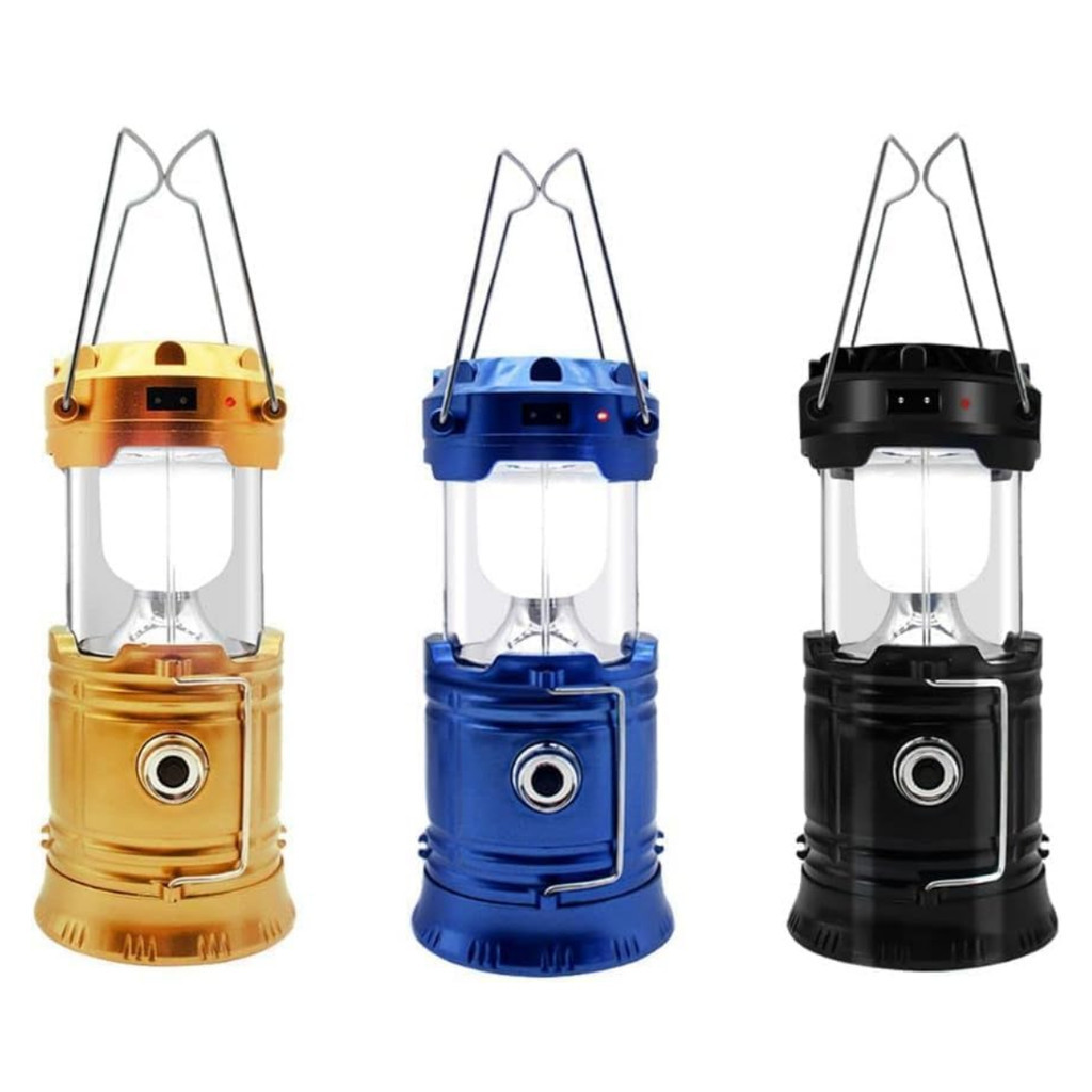 Lanterna  luminaria Led recarregável Lampião Retro Solar Portátil USB Acampamento Camping