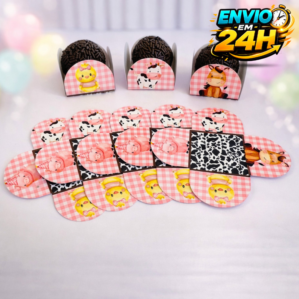 Forminha de Doces Fazendinha Menina Personalizada no Tema /Lembrancinha de Festa /Aniversário