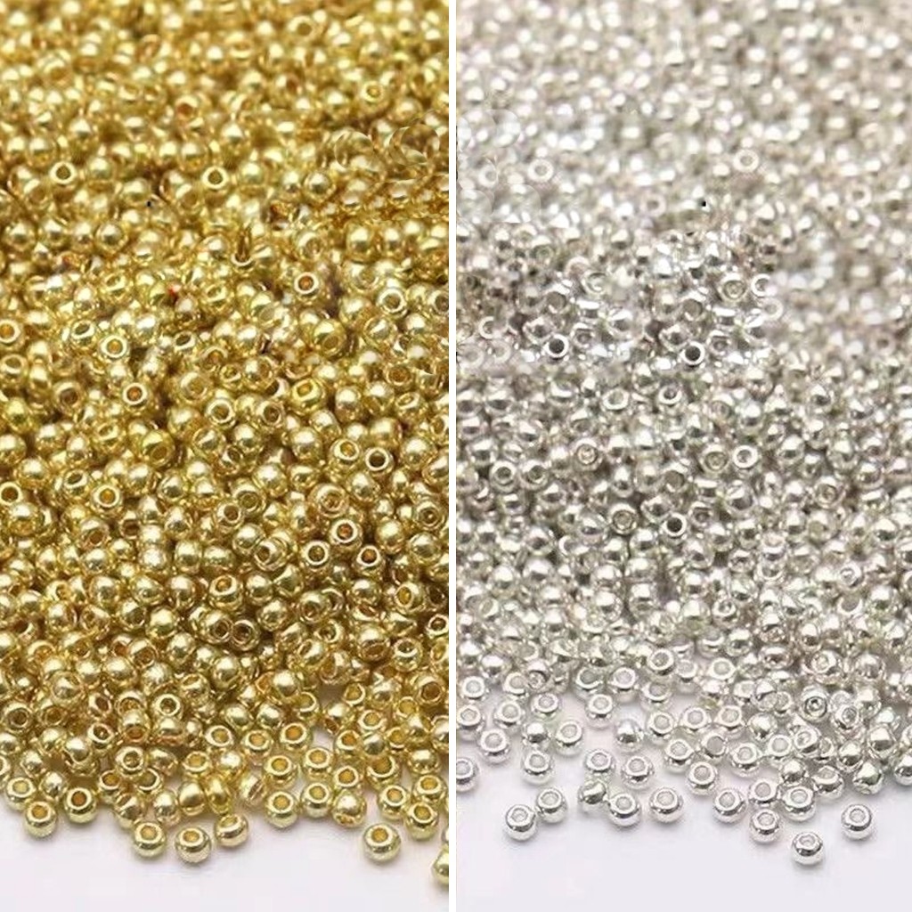 100-2000 Pçs Terminal Metálico Bola Fixadora 2.5mm Miçangas Dourado Prata