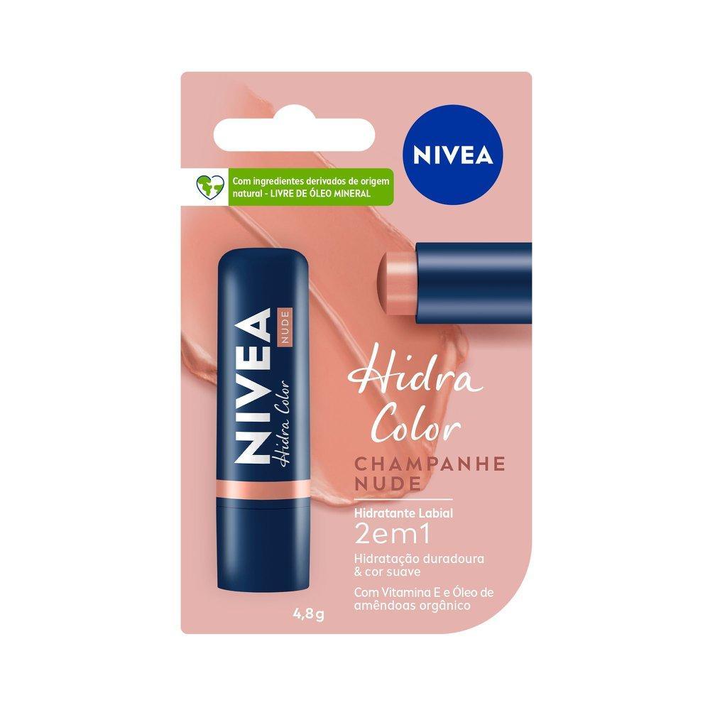 Hidratante Labial NIVEA Hidra Color 2 em 1 Nude 4,8g em Oferta na Shopee