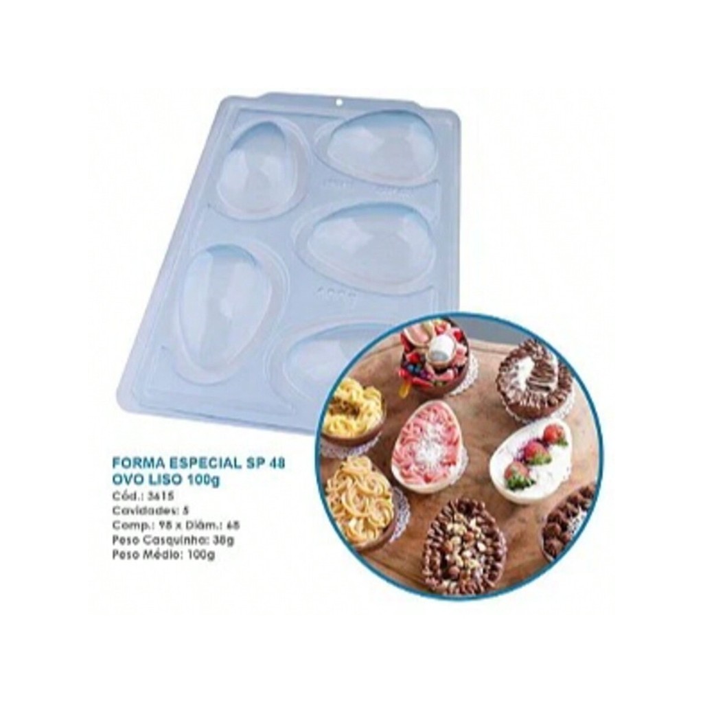 Forma ovo 100g silicone e acetato 3 partes profissional