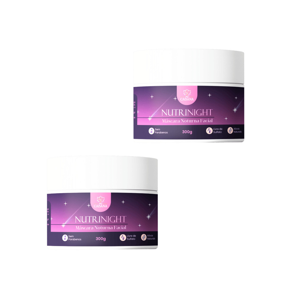 Kit com 2 - Máscara Noturna Facial NutriNight Fio Cabana 300g | Hidrata, Regenera e Ilumina